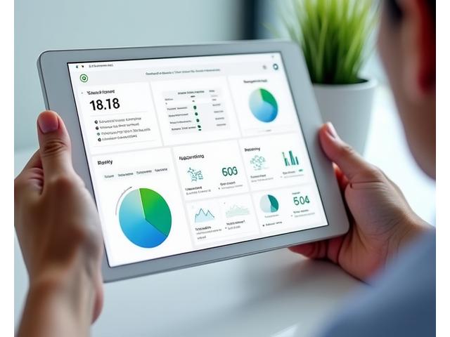 A professional, clean digital health report displayed on a tablet, showing summarized health trends and key metrics, ready for a medical appointment. A doctor might be looking at it with a patient.