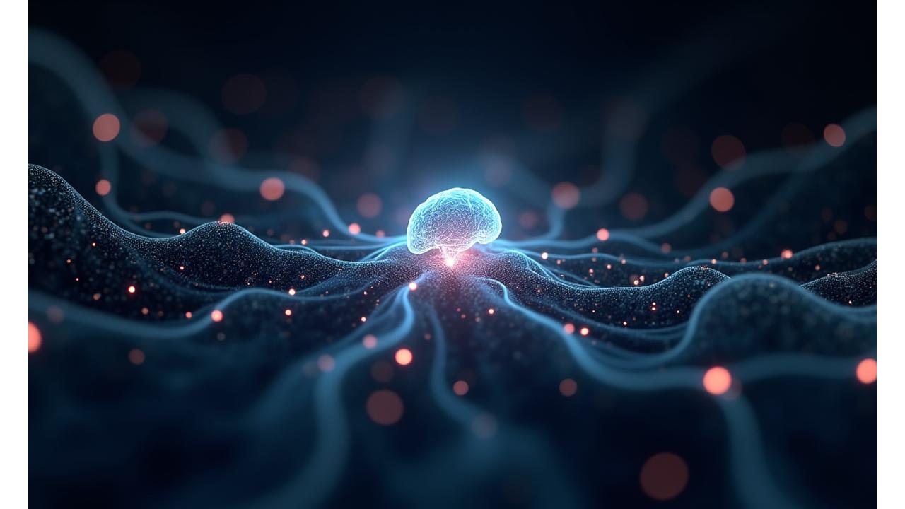 AI-powered health insights graphical representation with connected data points leading to recommendations